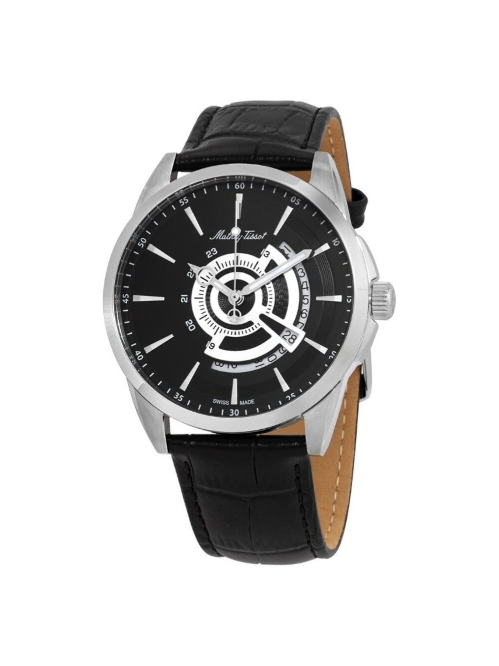 NWT Mathey-Tissot Mondo Quartz Black Dial Men's Watch